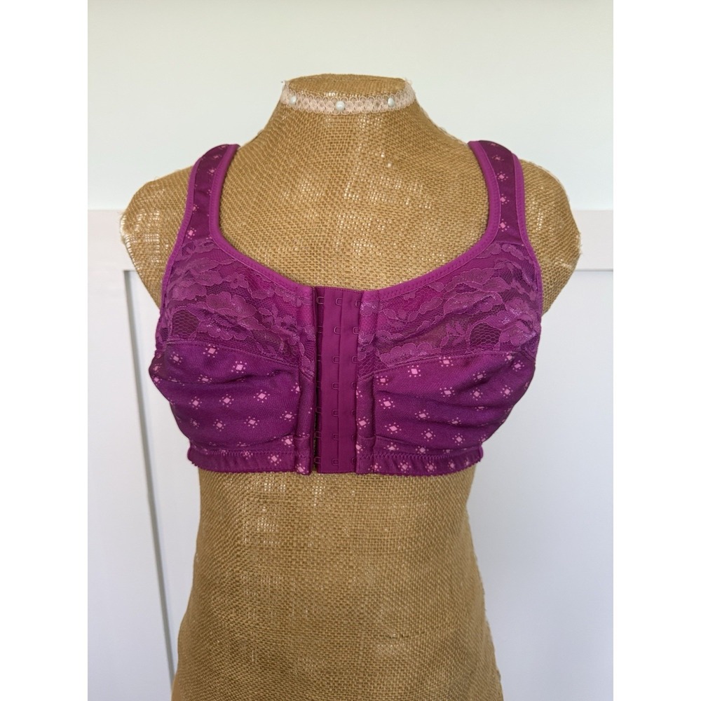 Comfort Choice NWT Bra 38B Magenta Enhancing Comfort Strap Front-Close Wireless